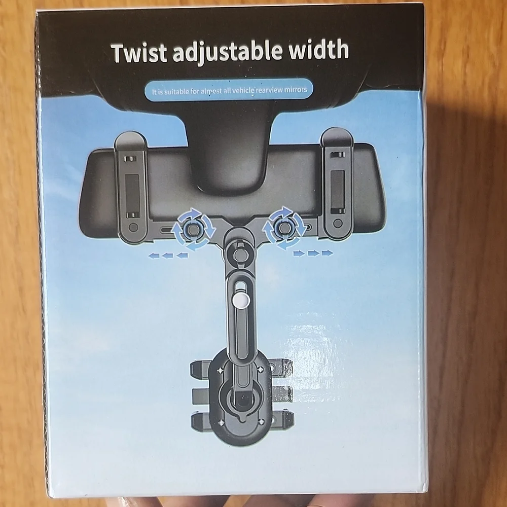Universal Black Rearview Mirror Phone Holder